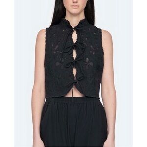 NWT SEA New York Lace Tie-Front Sleeveless Baylin Vest Top